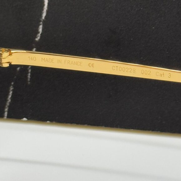 NEW CARTIER SUNGLASSES, ROUND GOLD WOMEN SUNGLASSES CARTIER CT0022S 002 - Picture 12 of 14